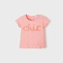 MAYORAL Μπλούζα κοντομάνικη καναλέ ECOFRIENDS baby κορίτσι 22-01032-074 Ροζ