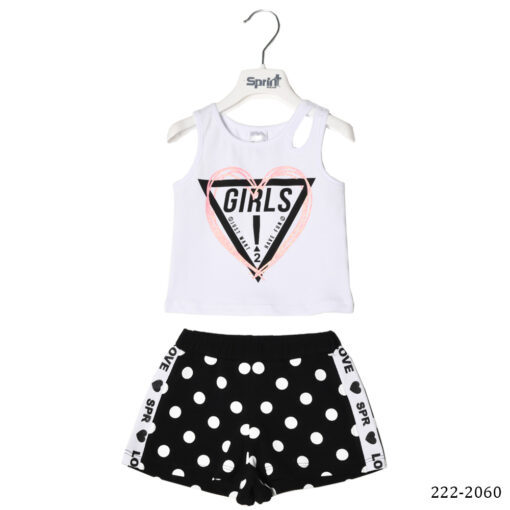 SPRINT Σετ baby girl με σορτς 222-2060-100-Λευκό