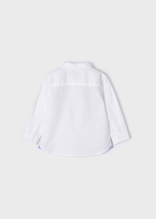 MAYORAL Πουκάμισο μακρυμάνικο ECOFRIENDS με παπιγιόν baby 12-02159-074 Λευκό - Image 2