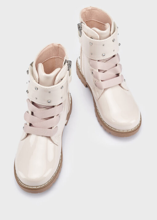 MAYORAL Junior girl Μποτάκια λουστρίνι 12-44311-031 Εκρού - Image 4