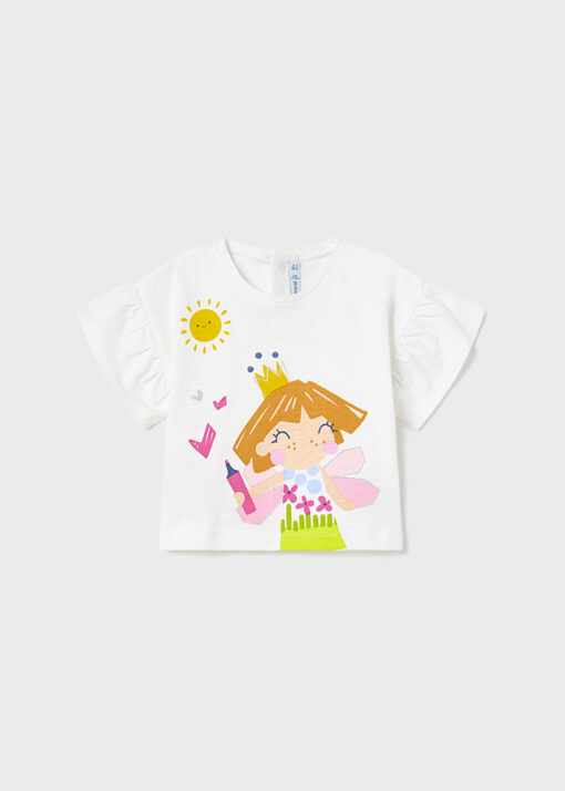 MAYORAL Μπλούζα με στάμπα από βιώσιμο βαμβάκι baby 23-01010-041 Λευκό