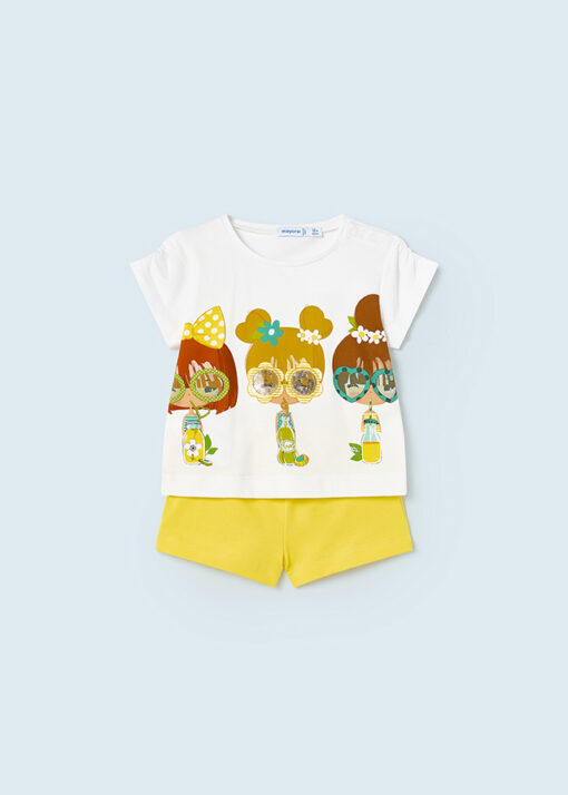MAYORAL Σετ 2 τεμαχίων με απλικέ baby 23-01276-031 Κίτρινο