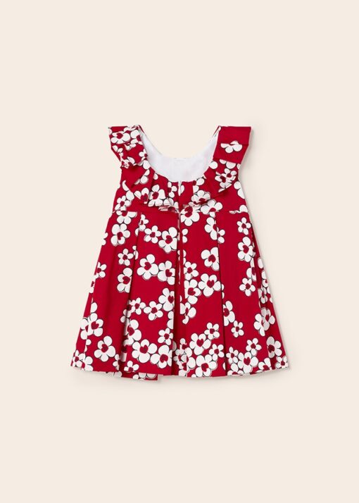 MAYORAL Φόρεμα σατινέ με floral στάμπα από βαμβάκι baby 23-01957-080 Κόκκινο - Image 2