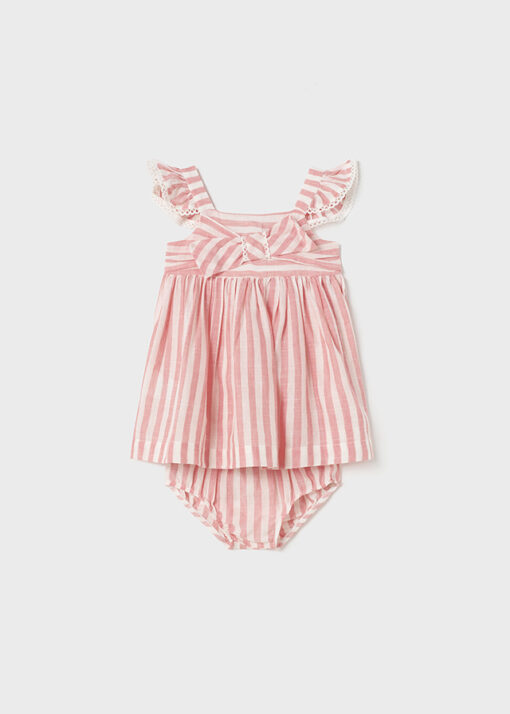 MAYORAL Φόρεμα σταμπωτό με κάλυμμα πάνας baby 23-01963-050 Ρουζ