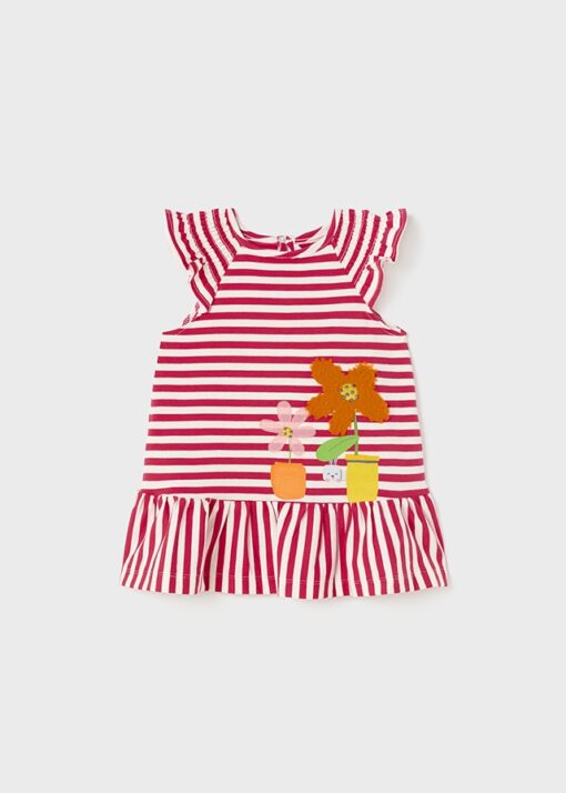 MAYORAL Φόρεμα ριγέ από βιώσιμο βαμβάκι baby 23-01970-015 Καρπούζι