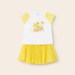 MAYORAL Σετ 2 τεμαχίων με φούστα τούλι baby 23-01978-081 Κίτρινο