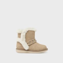 MAYORAL Μποτάκια γουνάκι βιώσιμο δέρμα baby 13-42403-016 Μπεζ