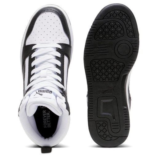 PUMA JUNIOR BOY REBOUND LAYUP V6 MID 393831 01 BLACK/WHITE - Image 4