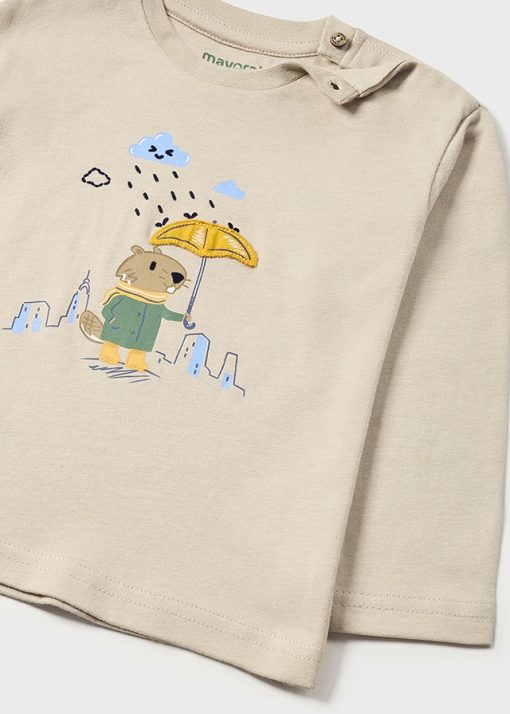 MAYORAL Μπλούζα σταμπωτή Better Cotton μωρό 13-02019-092 Πέτρα - Image 3