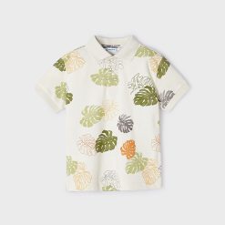 MAYORAL Πόλο σταμπωτό Better Cotton αγόρι 24-03107-037 Άσπρο