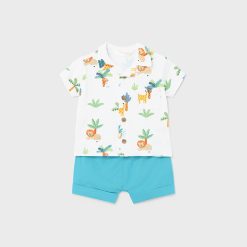 MAYORAL Σετ 2 τεμαχίων Better Cotton νεογέννητο 24-01222-071 Γαλαζοπράσινο