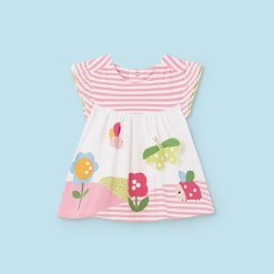 MAYORAL Φόρεμα σταμπωτό Better Cotton νεογέννητο 24-01833-068 Σομόν ανοιχτό