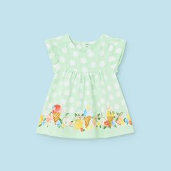 MAYORAL Φόρεμα σταμπωτό Better Cotton νεογέννητο 24-01833-069 Πράσινο ανοιχτό