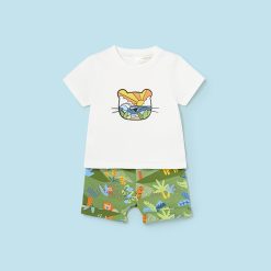 MAYORAL Σετ 2 τεμαχίων σταμπωτό Better Cotton νεογέννητο 24-01224-081 Λευκό
