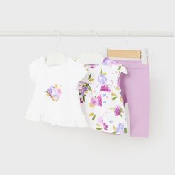 MAYORAL Σετ 3 τεμαχίων Better Cotton νεογέννητο 24-01791-011 Λιλά