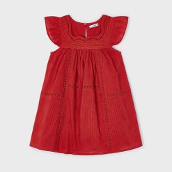 MAYORAL Φόρεμα κέντημα Better Cotton κορίτσι 24-03930-076 Γρεναδίνη