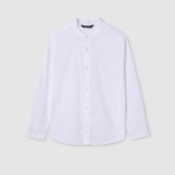 MAYORAL Πουκάμισο μακρυμάνικο μάο Better Cotton αγόρι 24-06121-043 Λευκό