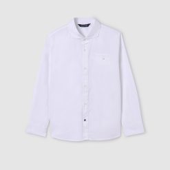 MAYORAL Πουκάμισο μακρυμάνικο αμπιγιέ Better Cotton αγόρι 24-06124-039 Λευκό