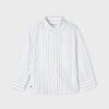 MAYORAL Πουκάμισο μακρυμάνικο ρίγες Better Cotton αγόρι 24-03123-032 Λευκό