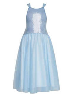 T5040 Φόρεμα με παγιέτες Μπλε