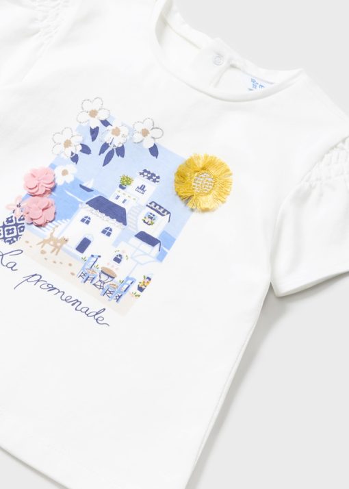 MAYORAL Μπλούζα απλικέ Better Cotton μωρό 24-01011-017 Λευκό - Image 3