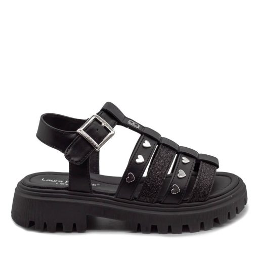 Laura Biagiotti SANDAL JUNIOR GIRL 9021 ΜΑΥΡΟ