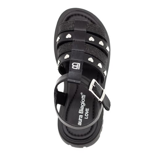 Laura Biagiotti SANDAL JUNIOR GIRL 9021 ΜΑΥΡΟ - Image 5