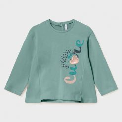 MAYORAL Μπλούζα μακρυμάνικη απλικέ μωρό 14-02050-044 Σμαραγδί