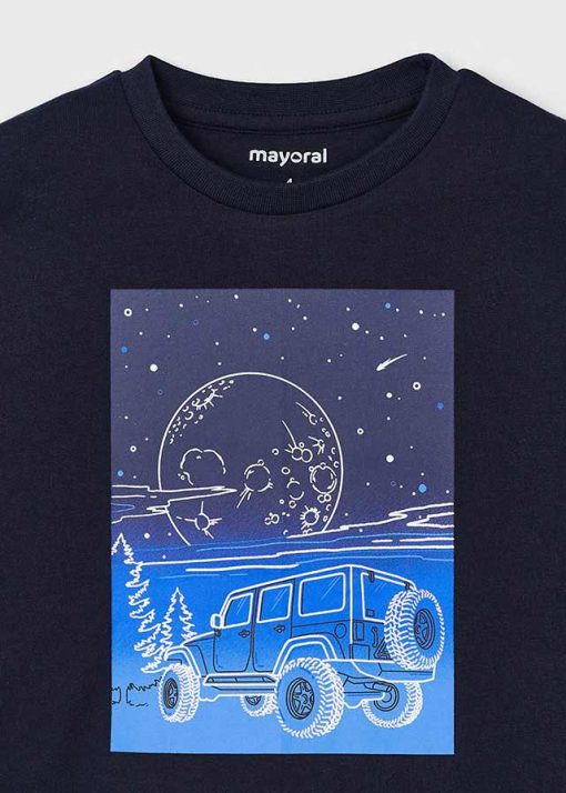 MAYORAL Μπλούζα φωσφορίζον στάμπα αγόρι 14-04057-015 Blue black - Image 5
