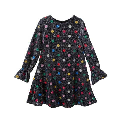 T5507 WHIMSICAL SEQUIN POLKAS PREPPY DRESS KID