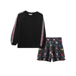 T5508 WHIMSICAL SET W/SWEAT TOP & SEQUIN POLKAS SHORTS KID