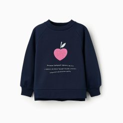 ZIPPY Μπλούζα μακρυμάνικη fleece με στάμπα κορίτσι 31065069006 Mπλε σκούρο