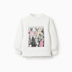 ZIPPY Μπλούζα fleece με στάμπα κορίτσι 31065069041 Λευκό