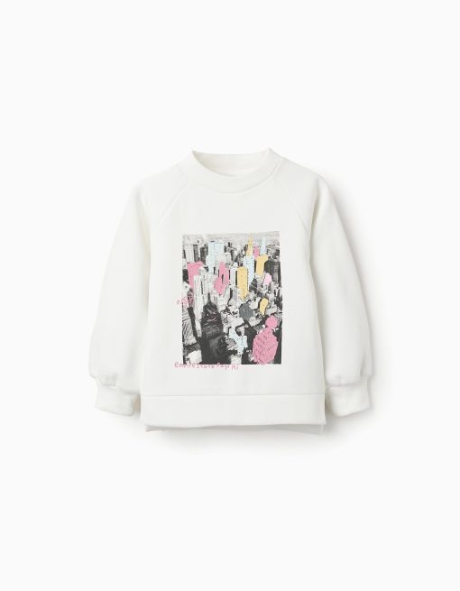 ZIPPY Μπλούζα fleece με στάμπα κορίτσι 31065069041 Λευκό