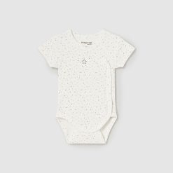 MAYORAL Κορμάκι κοντομάνικο unisex Νεογέννητο 14-02787-010 Εκρού-ταμπά