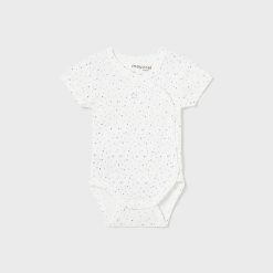 MAYORAL Κορμάκι κοντομάνικο unisex Νεογέννητο 14-02787-011 Εκρού-σιελ