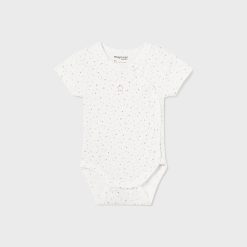 MAYORAL Κορμάκι κοντομάνικο unisex Νεογέννητο 14-02787-012 Εκρού-Ροζ