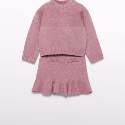 Abel & Lula Πλεκτό σετ φούστα κορίτσι 15-05543-055 Ροζ