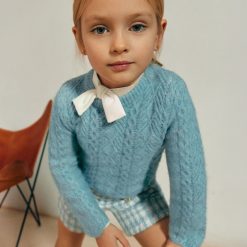 Alternative view of Abel & Lula Ζέρσεΐ πλεκτό διάτρητο κύματα κορίτσι 15-05829-094 Γαλάζιο