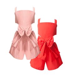 T6098 CHERRY BASKET 2 PIECE BOW PLAYSUIT KID