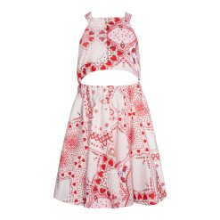 T6114 HEART POEMS BACKLESS 2 PIECE DRESS KID
