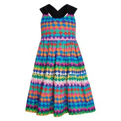 T6204 RAINBOW CANDY BACKLESS 3 LAYER DRESS KID