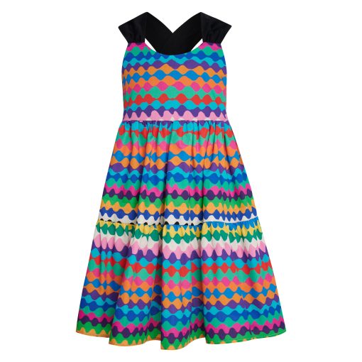 T6204 RAINBOW CANDY BACKLESS 3 LAYER DRESS KID