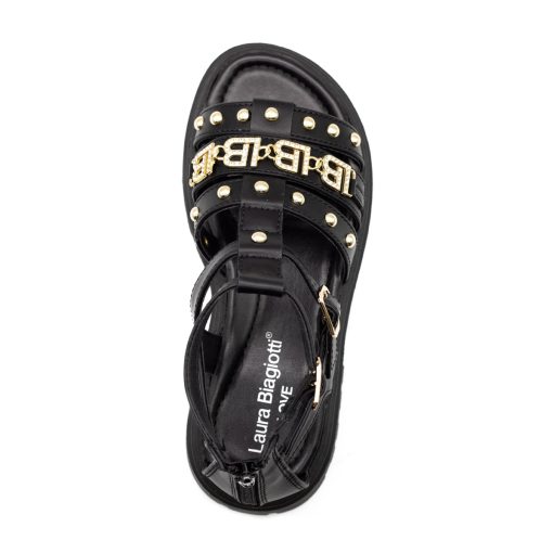 Laura Biagiotti SANDAL JUNIOR GIRL 9621 ΜΑΥΡΟ - Image 4