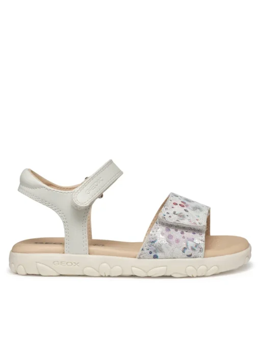 GEOX SANDAL JUNIOR GIRL J A Haiti G.A J028ZA 007BC C1714 ΛΕΥΚΟ
