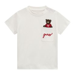 GUESS T-shirt με κέντημα στην τσέπη I5RI03I3Z14-G011 Λευκό