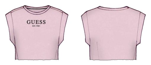 GUESS Crop top με λογότυπο J4BI34J1314-G9K9 Ροζ - Image 2