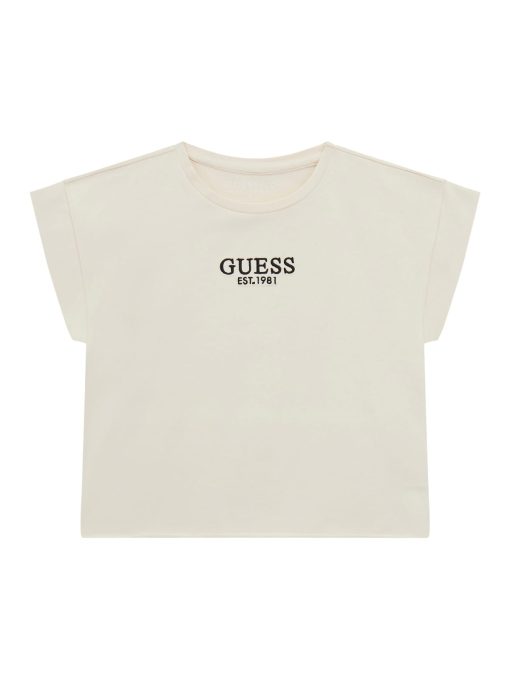 GUESS Crop top με λογότυπο J4BI34J1314-G9L9 Mπεζ