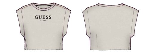 GUESS Crop top με λογότυπο J4BI34J1314-G9L9 Mπεζ - Image 3