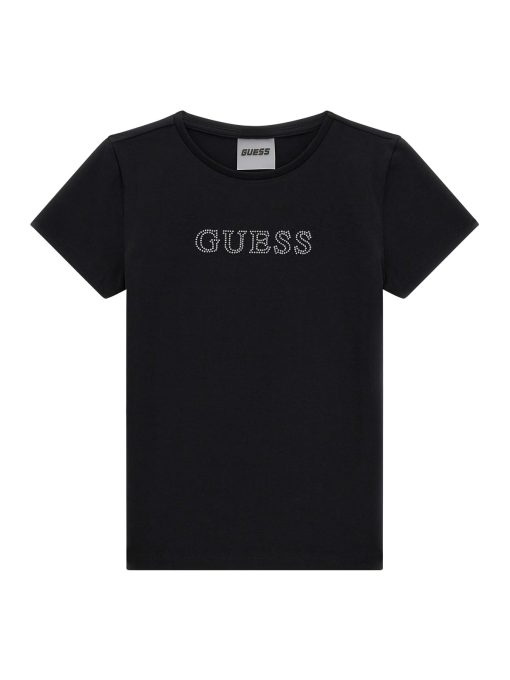GUESS T-shirt με λογότυπο με στρας J4RI49J1314-JBLK Μαύρο